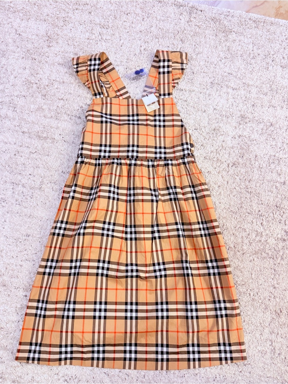 NWT! AUTHENTIC Burberry (14Y) Beige Plaid Kids Dress RETAIL $440
